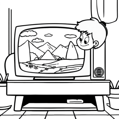 Kolorowanka: kolorowanki dla dzieci telewizor