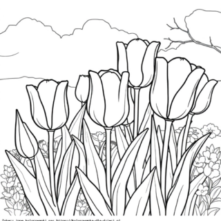 Kolorowanka Tulipany