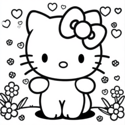 Kolorowanki do druku Hello Kitty