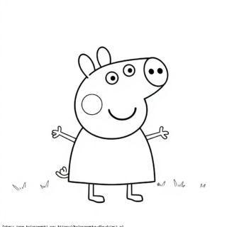 Kolorowanka Świnka Peppa na trawie