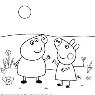 Kolorowanka Świnka Peppa I George