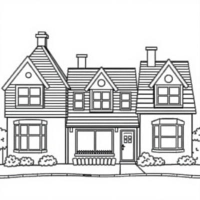 Kolorowanki domki do druku