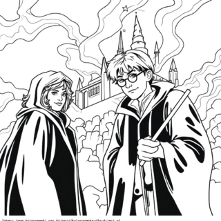 Kolorowanka Harry Potter I Hermiona