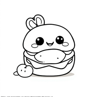 Kolorowanka Burger Kawaii