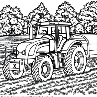 Kolorowanka Traktor Rolniczy w Akcji