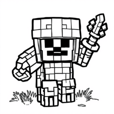 Kolorowanki Minecraft Herobrine