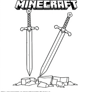 Kolorowanki Minecraft Miecze