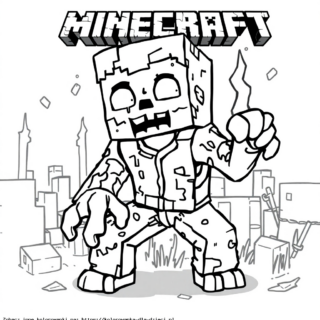Kolorowanki Minecraft Zombie