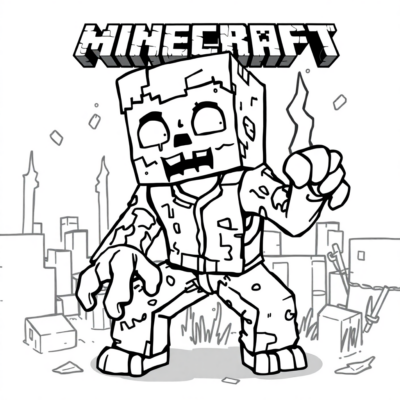 Kolorowanki Minecraft Zombie