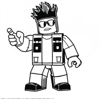 Kolorowanka Postać Roblox w okularach słonecznych