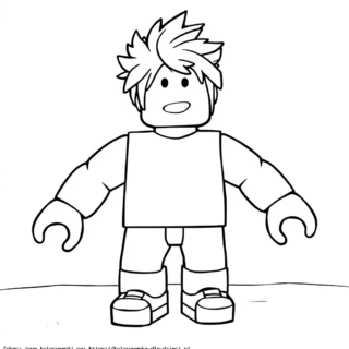 Kolorowanka Postać Roblox stojąca prosto