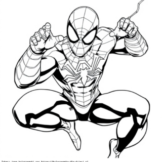 Kolorowanka Spider-Man w przykucu
