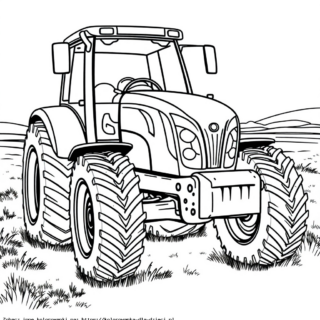 Kolorowanka Traktor Rolniczy na polu