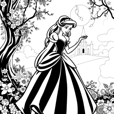 Kolorowanka: kopciuszek kolorowanka dla dzieci