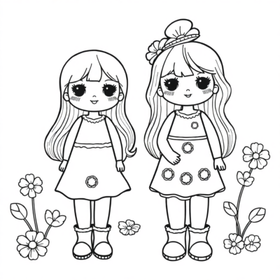 Laleczki Kolorowanka