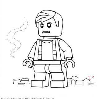 Kolorowanka Ludzik Lego w kamizelce