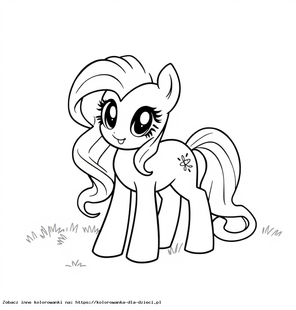 Kolorowanka My Little Pony na trawie