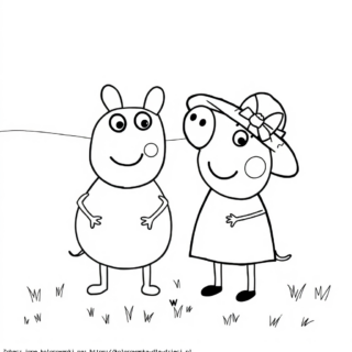 Kolorowanka Świnka Peppa z georgeem