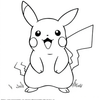 Kolorowanka Pikachu na trawie