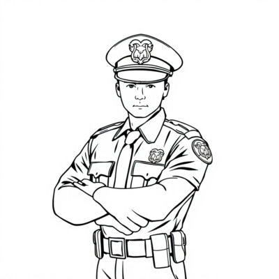 Kolorowanka: policjant kolorowanka dla dzieci