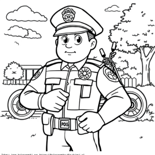Kolorowanka Policjant