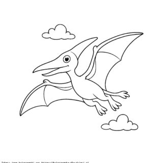 Kolorowanka Pterodaktyl w locie