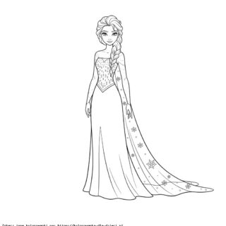 Kolorowanka Elsa w sukni