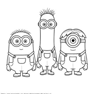 Kolorowanka Minionki trzy postaci