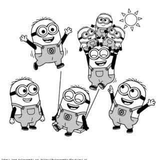 Kolorowanka Minionki w plenerze
