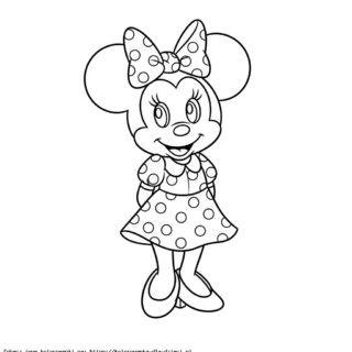 Kolorowanka Myszka Minnie portret stojący