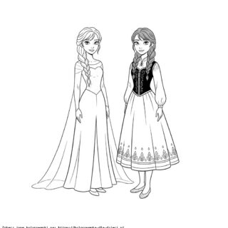 Kolorowanka Elsa I Anna obok siebie