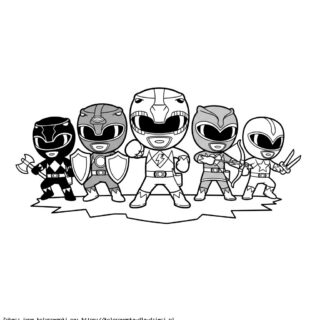 Kolorowanka Power Rangers drużyna bohaterów