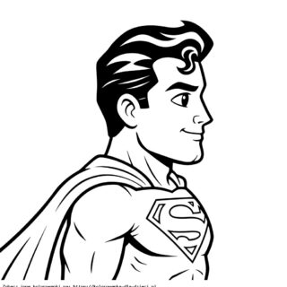 Kolorowanka Superman zbliżenie z profilu