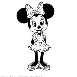Kolorowanka Myszka Minnie z kokardą