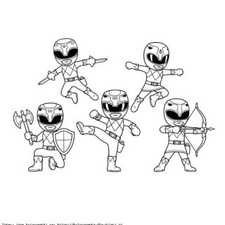 Kolorowanka Power Rangers w pozie bojowej