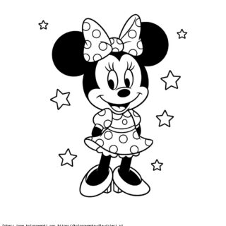 Kolorowanka Myszka Minnie z gwiazdkami