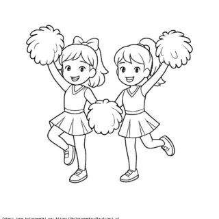 Kolorowanka Dziewczynki Cheerleaderki