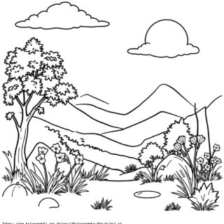 Kolorowanka Górski Krajobraz