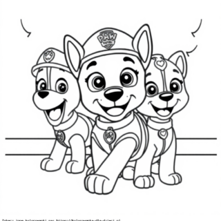 Kolorowanka Psi Patrol trzy szczeniaki