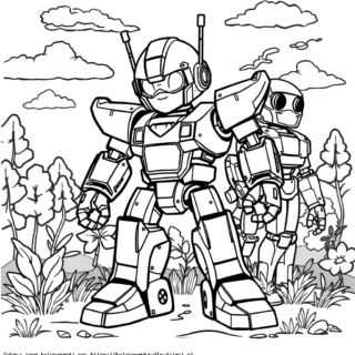 Kolorowanka Dwa Roboty