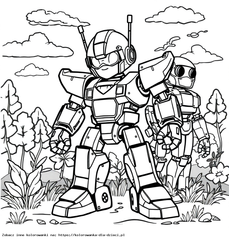 Kolorowanka Dwa Roboty