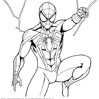 Kolorowanka Spider-Man na pajęczynie
