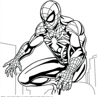 Kolorowanka Spider-Man na dachu