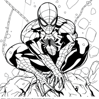 Kolorowanka Spider-Man na kamieniach