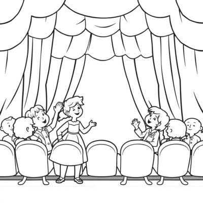 Kolorowanka: teatr kolorowanka dla dzieci