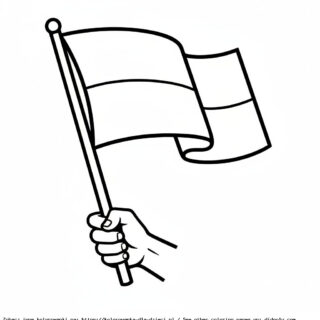 Kolorowanka Flaga Polski trzymana w dłoni