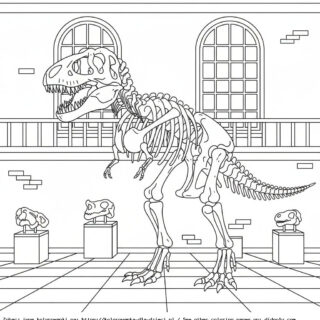 Kolorowanka Szkielet Dinozaura