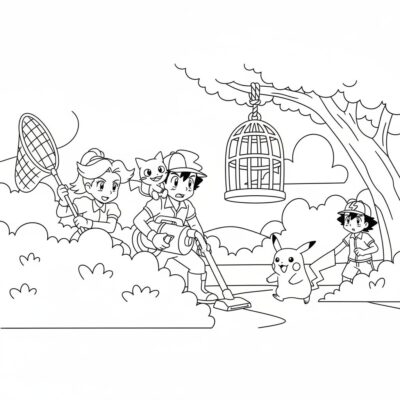 Kolorowanka: POKEMONY – Team Rocket szykuje zasadzkę