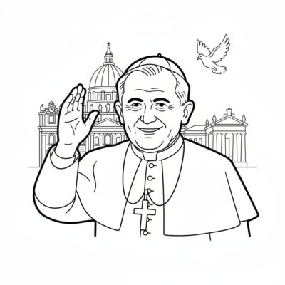 Jan Paweł II kolorowanki