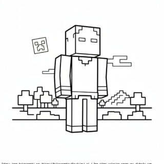 Kolorowanka Minecraft Herobrine